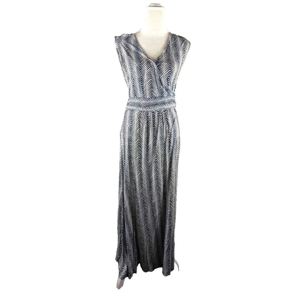 Talbots Women's Dress Criss Cross Sleeveless Size Small Black White Maxi